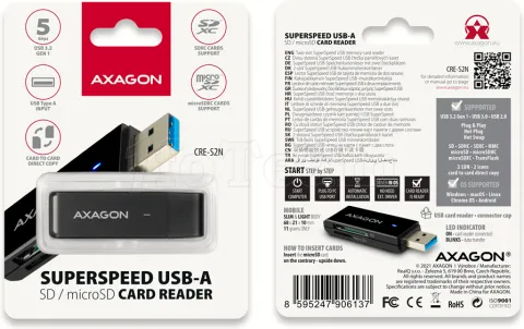 Photo de Lecteur de Cartes externe Axagon CRE-S2N