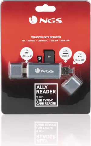 Photo de Lecteur de Cartes Externe NGS Allyreader USB 2.0 Type A, C, Micro B
