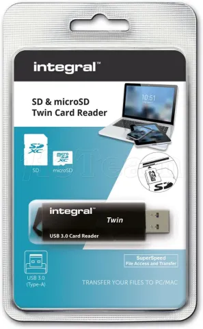 Photo de Lecteur de Cartes externe USB 3.0 Integral Twin V3 (Noir)