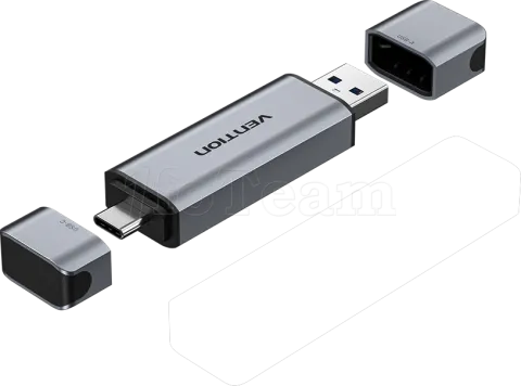 Photo de Lecteur de Cartes externe Vention USB 3.0 Type A/C (Gris)
