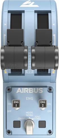 Photo de Levier de poussée Thrustmaster Civil Aviation (TCA) Quadrant Airbus (Noir/Bleu