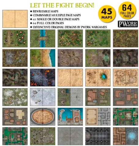 Photo de Livre de combat 1 Fantasy : Cartes de Combat Réinscriptibles pour jeux de rôle sur table