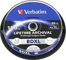 Photo de Lot de 10 Blu-Ray XL 4x Verbatim MDISC 100Go imprimable