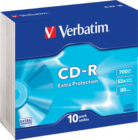 Photo de Lot de 10 CD-R Verbatim Extra Protection - 700Mo