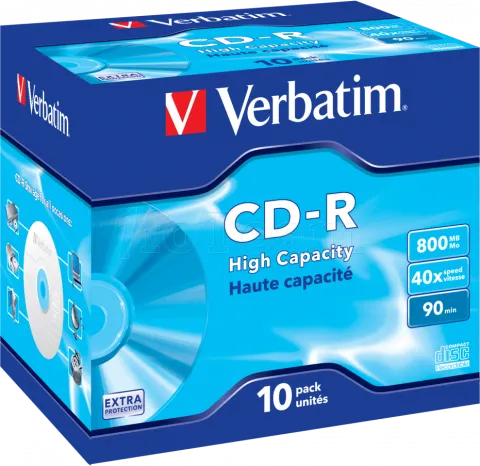 Photo de Lot de 10 CD-R Verbatim High Capacity - 800Mo