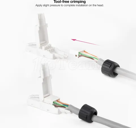 Photo de Lot de 10 connecteurs RJ45 Nanocable UTP catégorie 6A (Blanc)