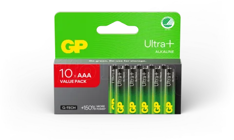Photo de Lot de 10 piles Alcaline GP Batteries Ultra Plus type AAA (LR03) 1,5V
