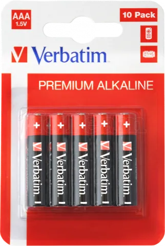 Photo de Lot de 10 piles Alcaline Verbatim Premium type AAA (LR03) 1,5V