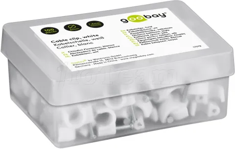 Photo de Lot de 100 Attache-fils Goobay Ø6mm (Blanc)
