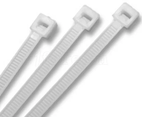 Photo de Lot de 100 Colliers plastique/Serre câble - 140x3,6mm (Blanc)