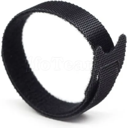 Photo de Lot de 100 Organisateurs de câbles CableXpert 210x1,2cm avec Velcro (Noir)