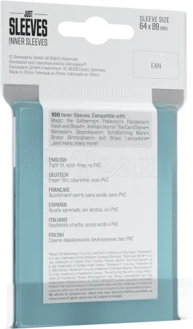 Photo de Lot de 100 Sleeves Just Sleeves 63x88mm Inner Sleeves