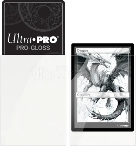 Photo de Lot de 100 Sleeves Ultra Pro Pro-Gloss Format Standard 66x91mm (Blanc)