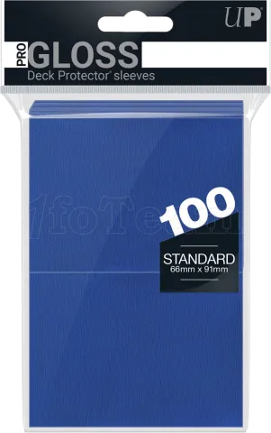 Photo de Lot de 100 Sleeves Ultra Pro Pro-Gloss Format Standard 66x91mm (Bleu)