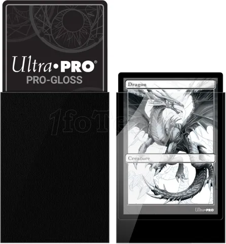 Photo de Lot de 100 Sleeves Ultra Pro Pro-Gloss Format Standard 66x91mm (Noir)