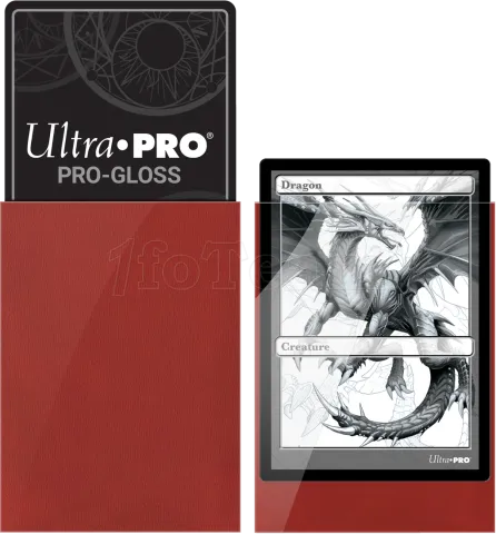 Photo de Lot de 100 Sleeves Ultra Pro Pro-Gloss Format Standard 66x91mm (Rouge)