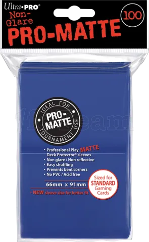 Photo de Lot de 100 Sleeves Ultra Pro Pro-Matte Format Standard 66x91mm (Bleu)