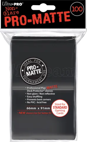 Photo de Lot de 100 Sleeves Ultra Pro Pro-Matte Format Standard 66x91mm (Noir)