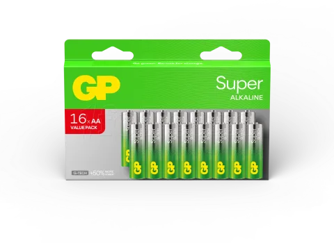 Photo de Lot de 16 piles Alcaline GP Batteries Super type AA (LR6) 1,5V