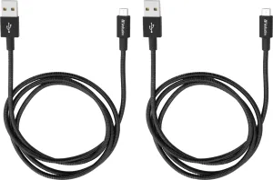 Photo de Lot de 2 Cables USB Verbatim Sync & Charge USB vers micro USB 1m (Noir)