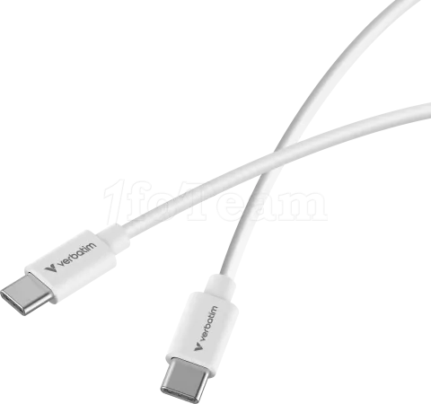 Photo de Lot de 2 cables Verbatim Essentials Sync & Charge USB-C 60W M/M 1m (Noir/Blanc)