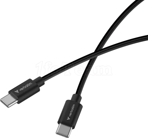 Photo de Lot de 2 cables Verbatim Essentials Sync & Charge USB-C 60W M/M 1m (Noir/Blanc)