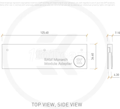 Photo de Lot de 2 Dissipateurs thermiques pour Mémoire Ram Ekwb EK-RAM Monarch Module (Noir)