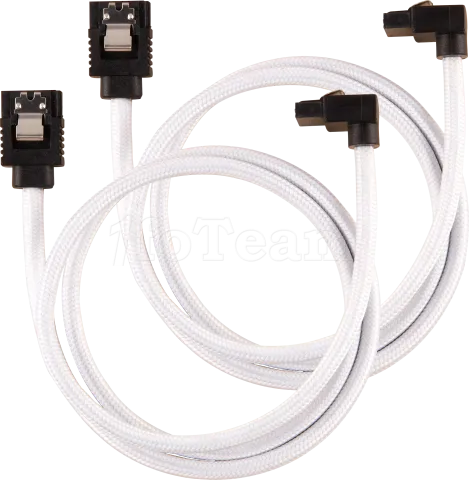Photo de Lot de 2 Nappes S-ATA Corsair Premium coudé 90° 60cm (Blanc)