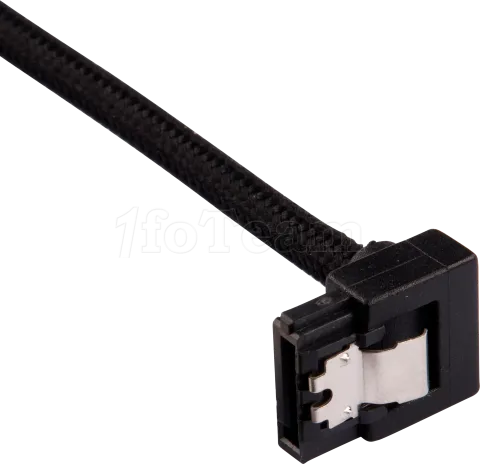 Photo de Lot de 2 Nappes S-ATA Corsair Premium coudé 90° 60cm (Noir)