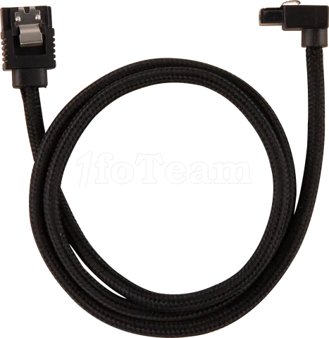 Photo de Lot de 2 Nappes S-ATA Corsair Premium coudé 90° 60cm (Noir)