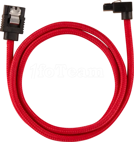 Photo de Lot de 2 Nappes S-ATA Corsair Premium coudé 90° 60cm (Rouge)