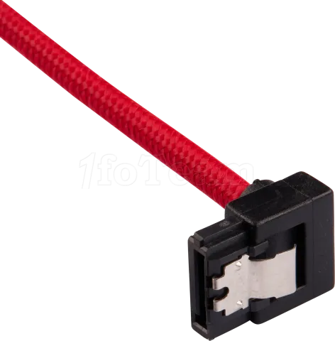 Photo de Lot de 2 Nappes S-ATA Corsair Premium coudé 90° 60cm (Rouge)