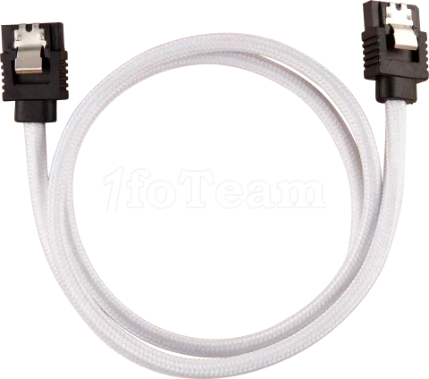 Photo de Lot de 2 Nappes S-ATA Corsair Premium droit 60cm (Blanc)