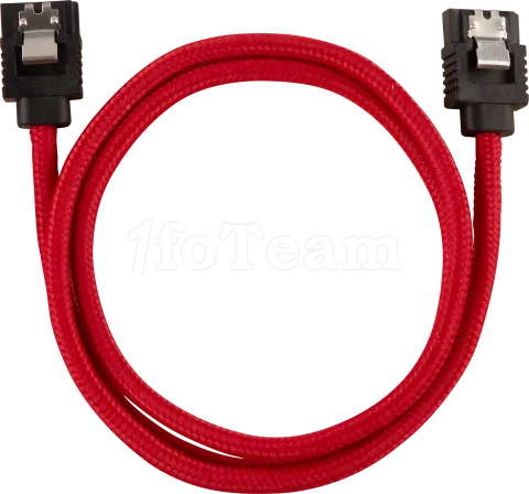 Photo de Lot de 2 Nappes S-ATA Corsair Premium droit 60cm (Rouge)