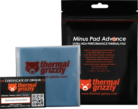 Photo de Lot de 2 Pads Thermiques Thermal Grizzly Minus Pad Advance 100x100x2mm (Noir)