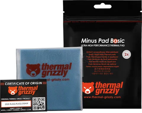 Photo de Lot de 2 Pads Thermiques Thermal Grizzly Minus Pad Basic 100x100x1,5mm (Noir)
