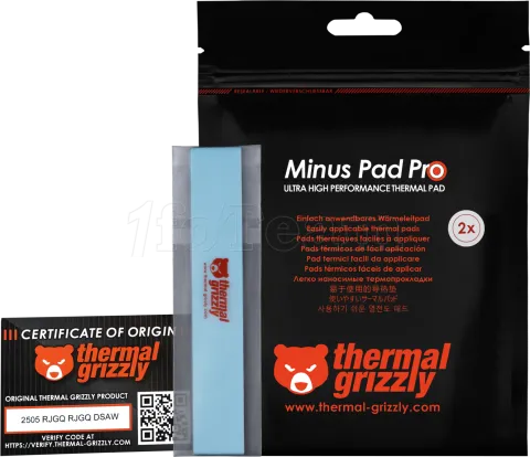 Photo de Lot de 2 Pads Thermiques Thermal Grizzly Minus Pad Pro 120x20x2mm (Gris)