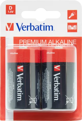 Photo de Lot de 2 piles Alcaline Verbatim Premium type D (LR20) 1,5V