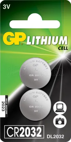 Photo de Lot de 2 piles plates GP Lithium 3V pour Carte Mère (CR2032)