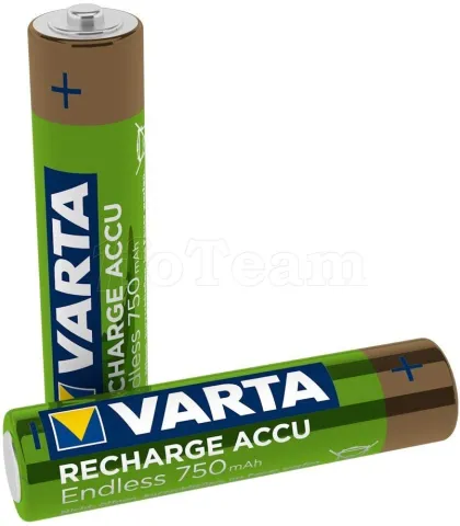 Photo de Lot de 2 piles rechargeables Varta Endless type AAA 1,2V 750mAh