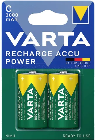 Photo de Lot de 2 Piles rechargeables Varta Recharge Accu Power type C (LR14) 3000mAh