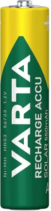 Photo de Lot de 2 piles rechargeables Varta Recharge Accu Solar type AAA (LR3) 550mAh