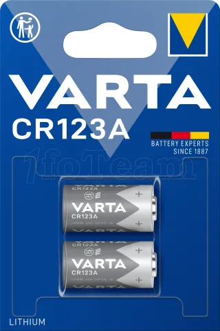 Photo de Lot de 2 piles Varta Lithium CR123A 3V