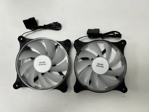 Photo de Lot de 2 Ventilateurs boitier Mars Gaming MF-Duo RGB - 12cm (Noir) - ID 199599