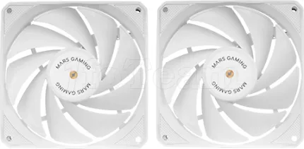 Photo de Lot de 2 Ventilateurs boitier Mars Gaming MF-NCLX2 - 12cm (Blanc)