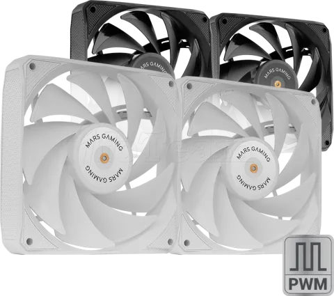 Photo de Lot de 2 Ventilateurs boitier Mars Gaming MF-NCLX2 - 12cm (Blanc)