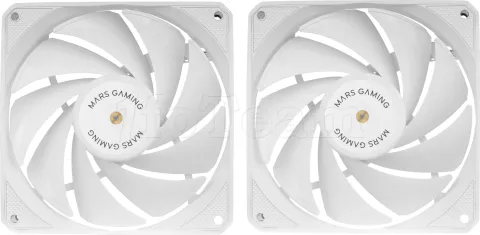 Photo de Lot de 2 Ventilateurs boitier Mars Gaming MF-NCLX2 - 12cm (Blanc)