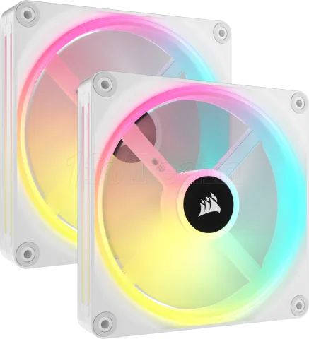 Photo de Lot de 2 Ventilateurs de boitier Corsair iCue Link QX RGB - 14cm (Blanc)