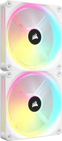 Photo de Lot de 2 Ventilateurs de boitier Corsair iCue Link QX RGB - 14cm (Blanc)