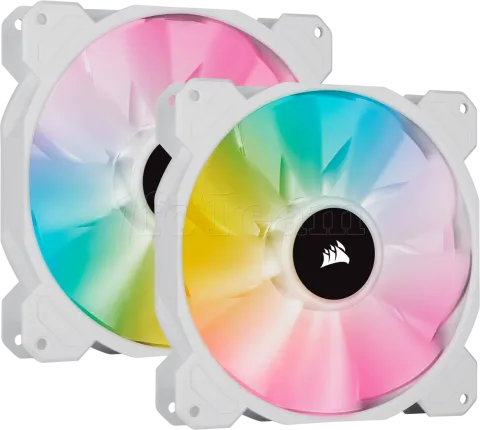 Photo de Lot de 2 Ventilateurs de boitier Corsair iCue SP140 Elite Performance PWM RGB - 14cm (Blanc)